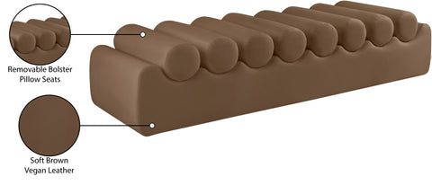Laurel Brown Vegan Leather Upholstered Bench, 1 Piece