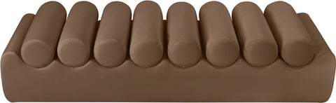 Laurel Brown Vegan Leather Upholstered Bench, 1 Piece