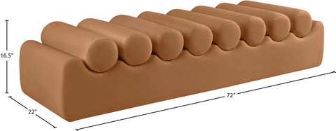 Laurel Cognac Vegan Leather Upholstered Bench, 1 Piece