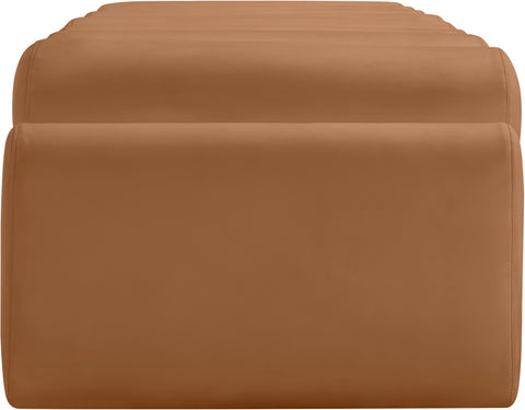 Laurel Cognac Vegan Leather Upholstered Bench, 1 Piece