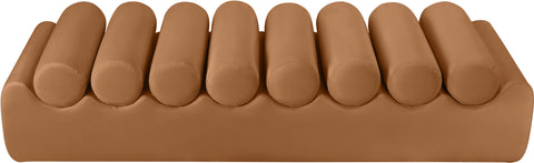Laurel Cognac Vegan Leather Upholstered Bench, 1 Piece