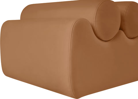 Laurel Cognac Vegan Leather Upholstered Bench, 1 Piece