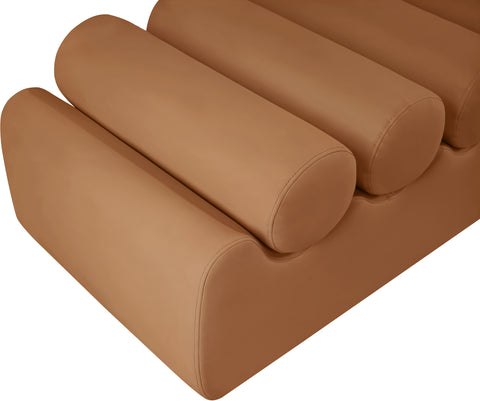Laurel Cognac Vegan Leather Upholstered Bench, 1 Piece