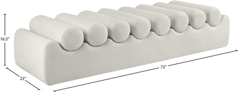 Laurel Cream Vegan Leather Upholstered Bench, 1 Piece