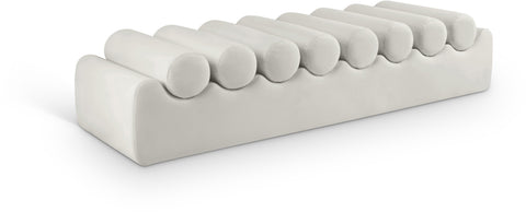 Laurel Cream Vegan Leather Upholstered Bench, 1 Piece
