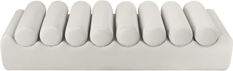 Laurel Cream Vegan Leather Upholstered Bench, 1 Piece
