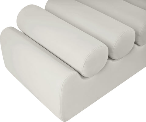 Laurel Cream Vegan Leather Upholstered Bench, 1 Piece