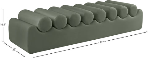 Laurel Green Vegan Leather Upholstered Bench, 1 Piece