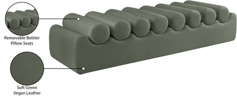 Laurel Green Vegan Leather Upholstered Bench, 1 Piece