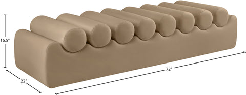 Laurel Tan Vegan Leather Upholstered Bench, 1 Piece