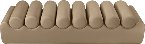 Laurel Tan Vegan Leather Upholstered Bench, 1 Piece