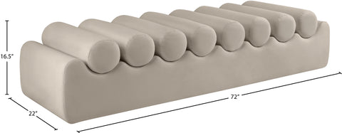 Laurel Taupe Vegan Leather Upholstered Bench, 1 Piece