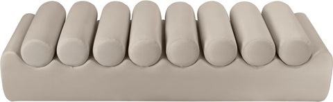 Laurel Taupe Vegan Leather Upholstered Bench, 1 Piece