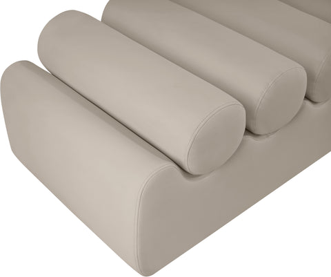 Laurel Taupe Vegan Leather Upholstered Bench, 1 Piece