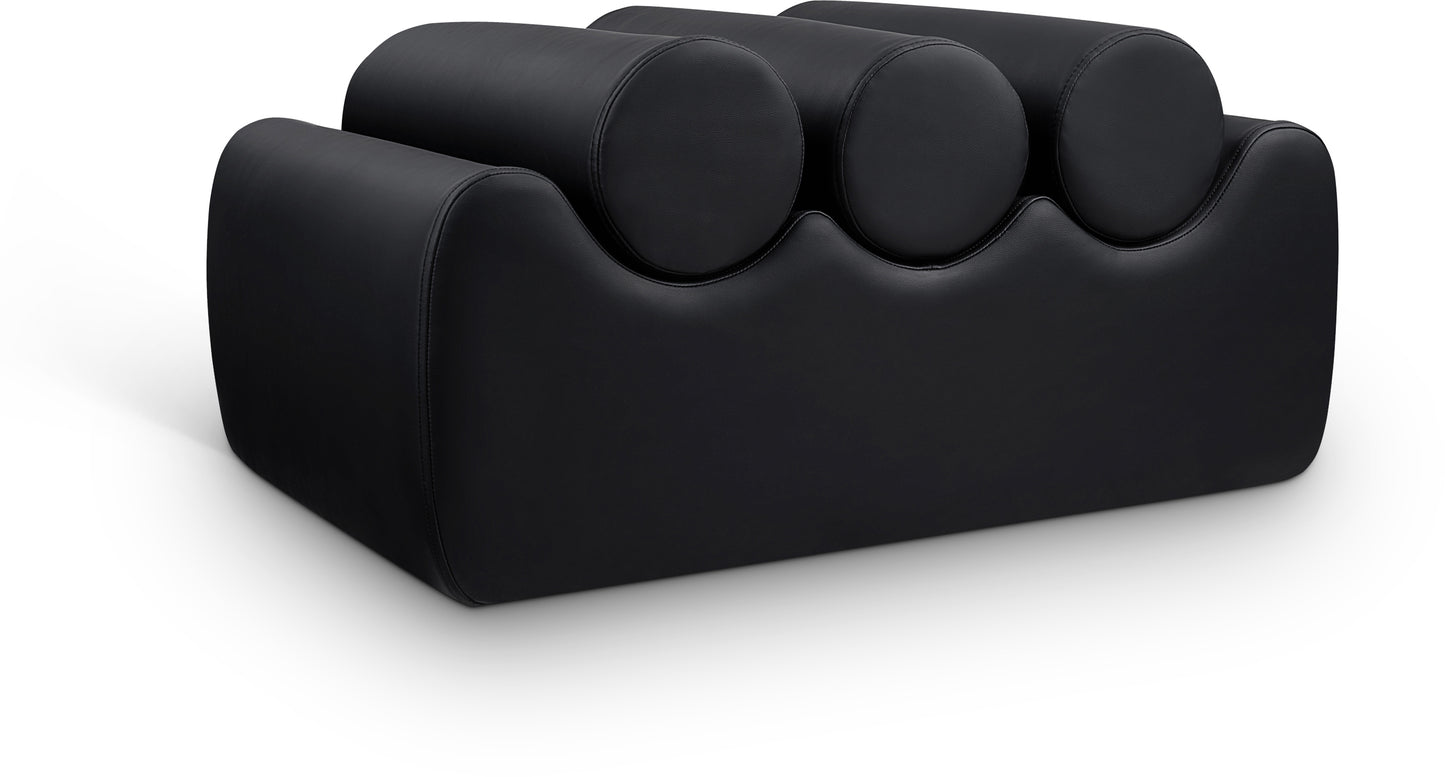 revive black vegan leather bench