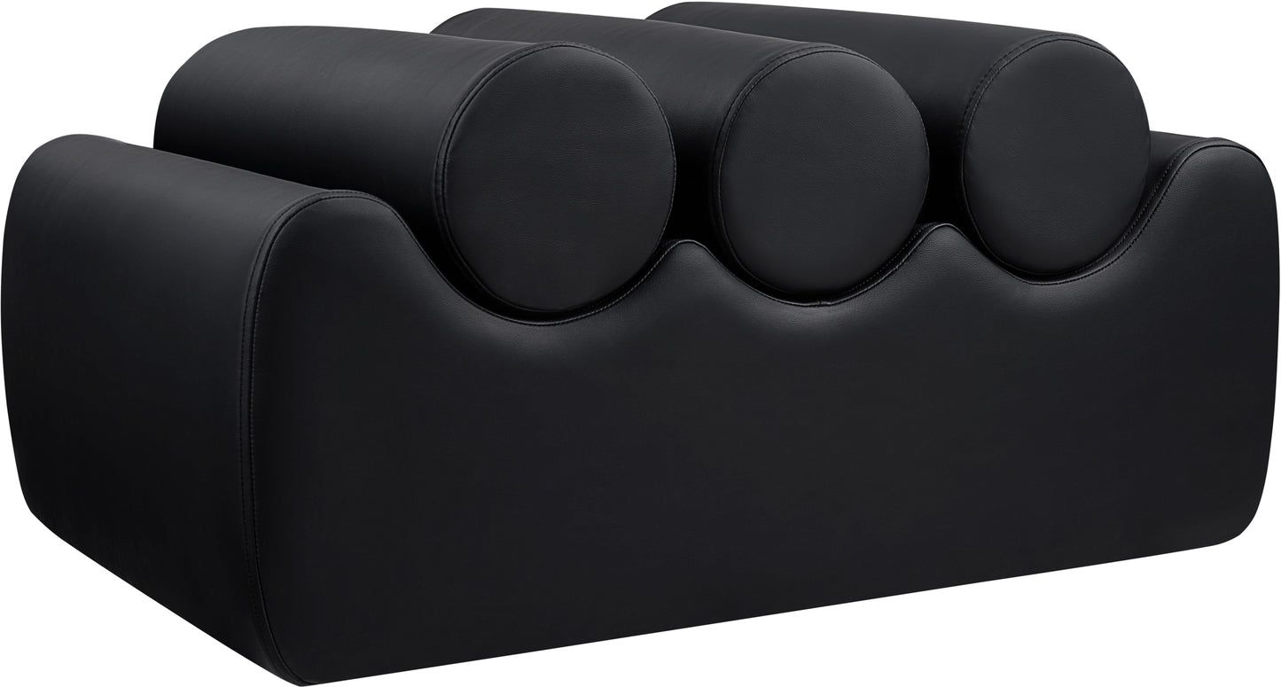 revive black vegan leather bench