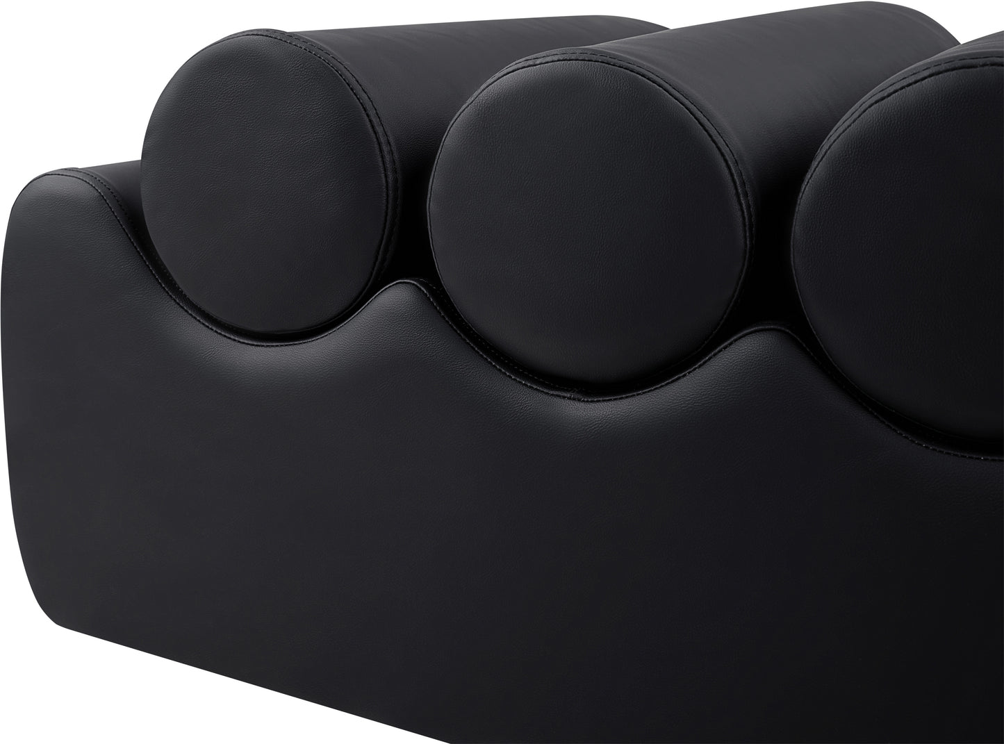 revive black vegan leather bench