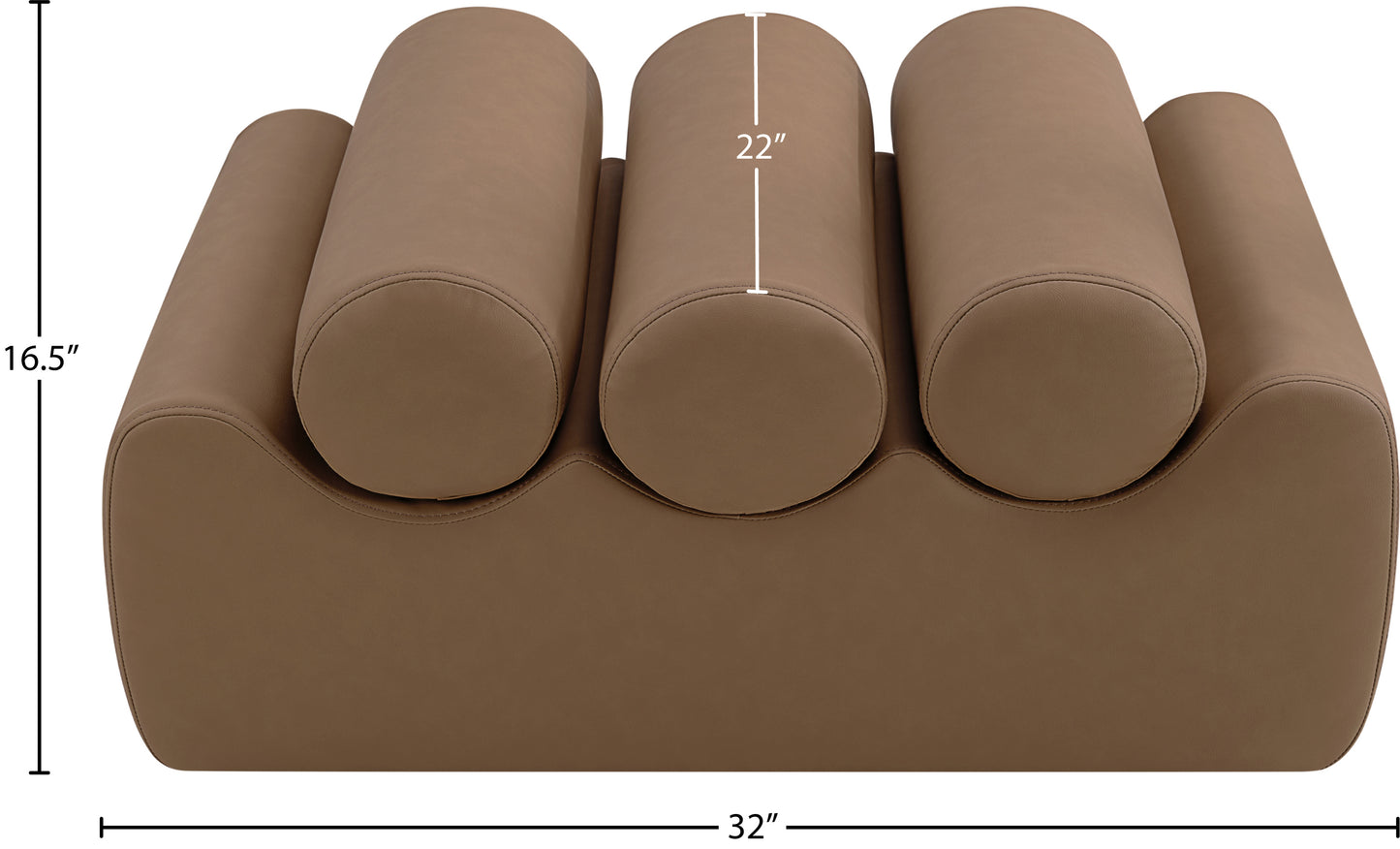 revive brown vegan leather bench