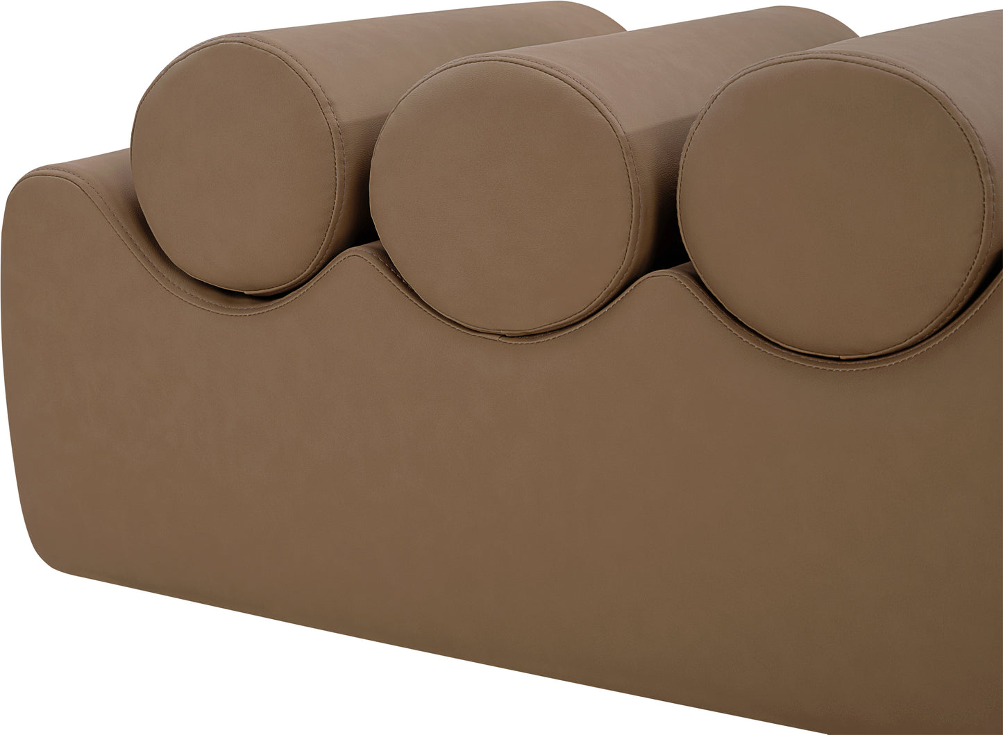 revive brown vegan leather bench