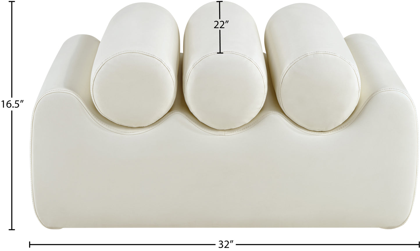 revive cream vegan leather bench