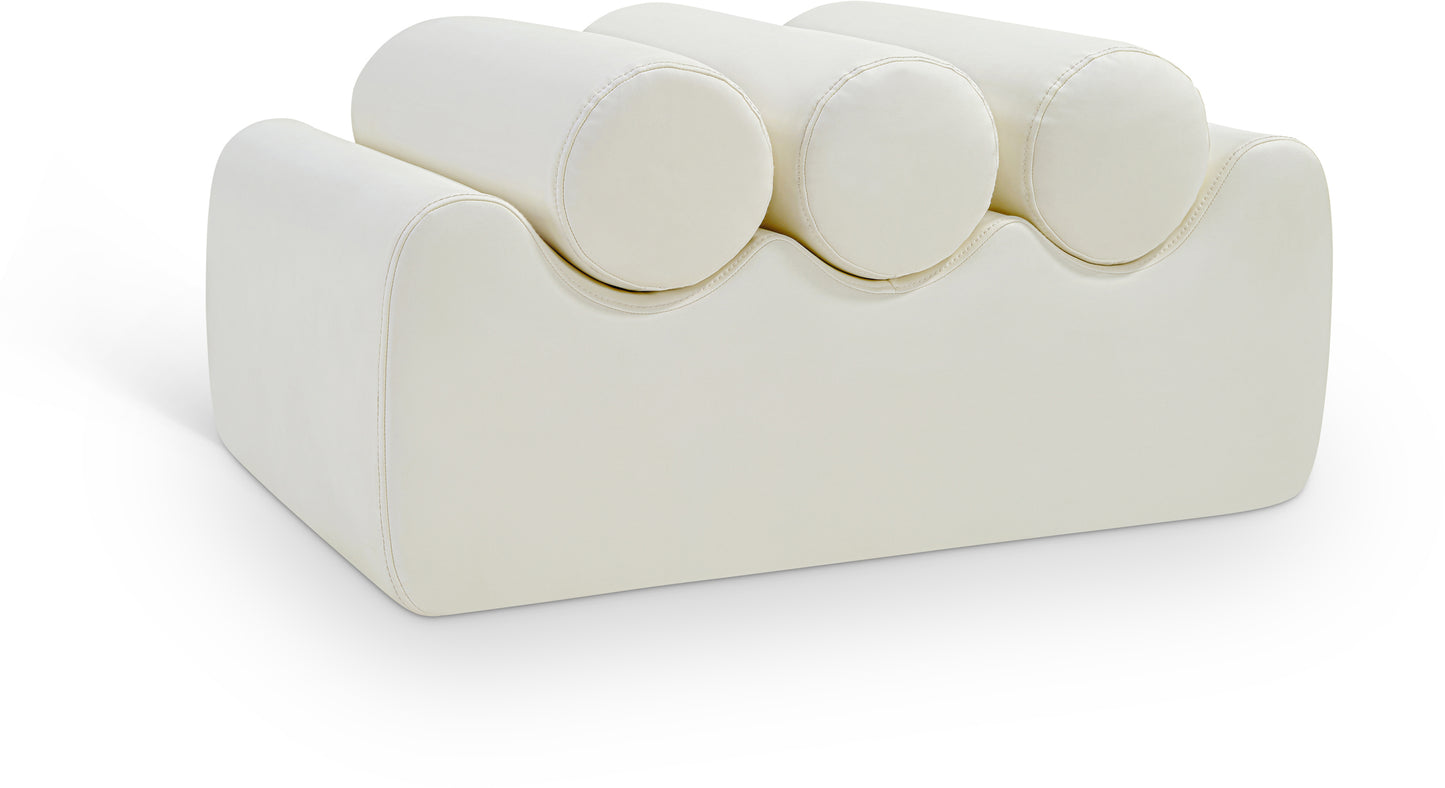 revive cream vegan leather bench