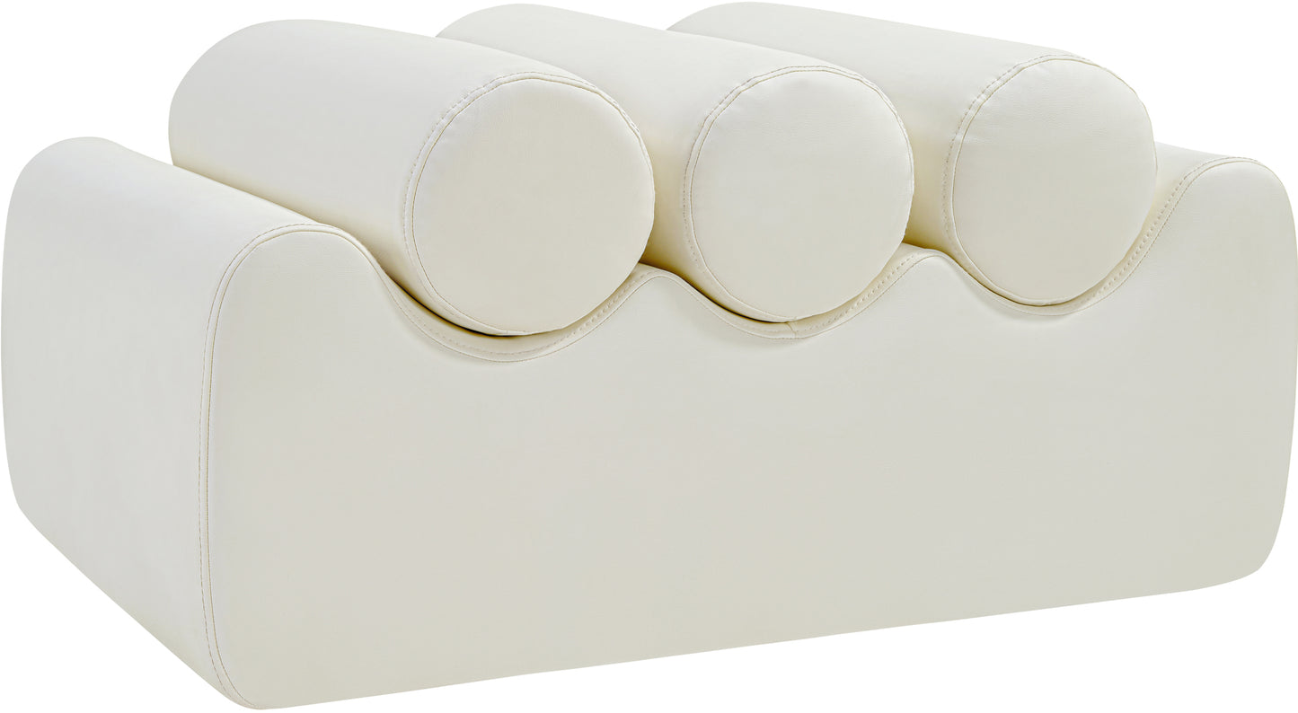 revive cream vegan leather bench