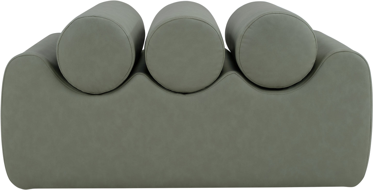 revive green vegan leather bench