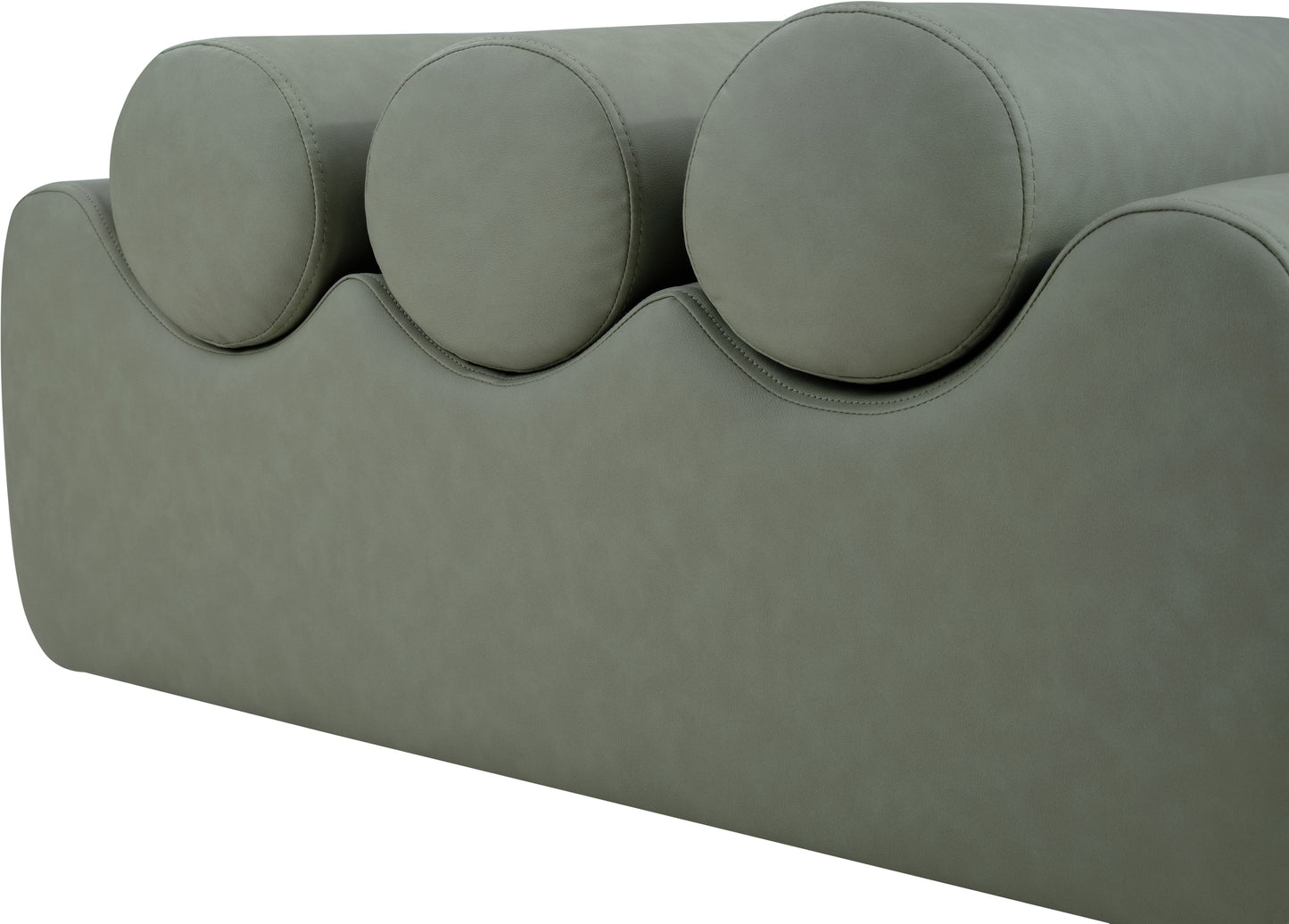 revive green vegan leather bench