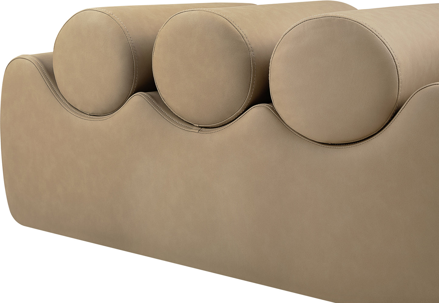 revive tan vegan leather bench