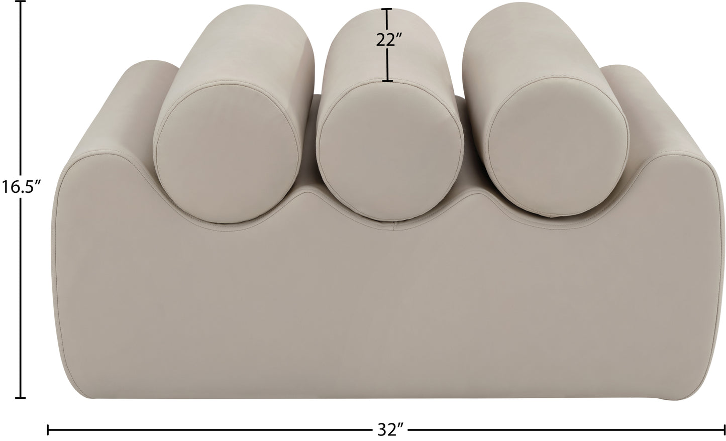 revive taupe vegan leather bench