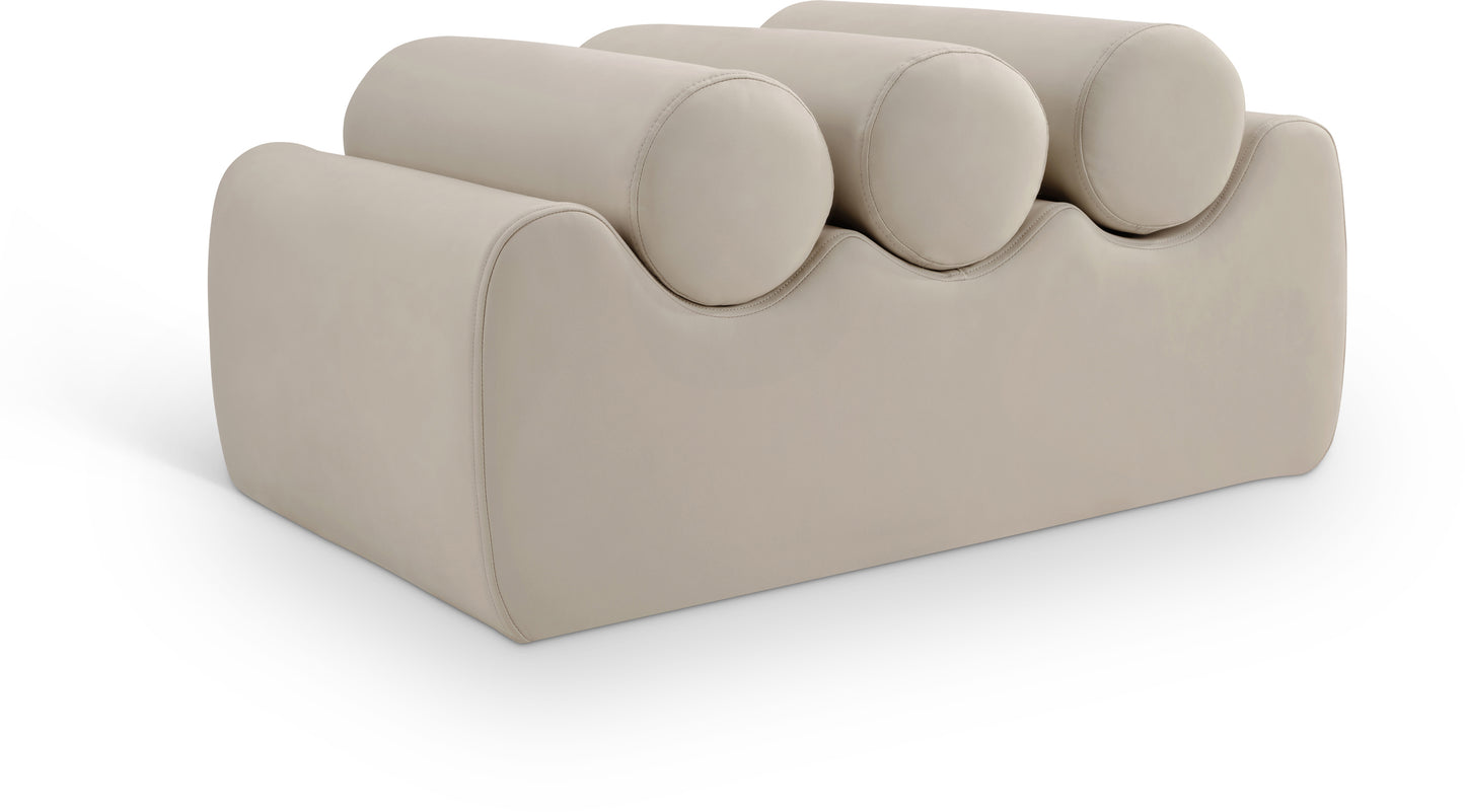 revive taupe vegan leather bench