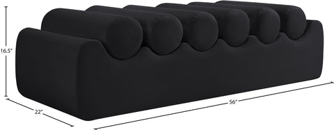 Laurel Black Vegan Leather Upholstered Bench, 1 Piece (Style 3)