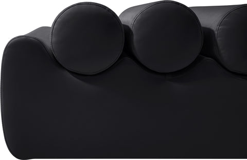 Laurel Black Vegan Leather Upholstered Bench, 1 Piece (Style 3)