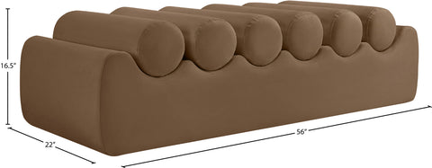 Laurel Brown Vegan Leather Upholstered Bench, 1 Piece (Style 3)