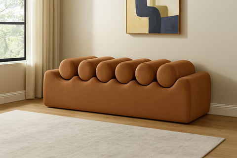 Laurel Brown Vegan Leather Upholstered Bench, 1 Piece (Style 3)