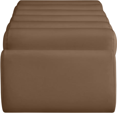 Laurel Brown Vegan Leather Upholstered Bench, 1 Piece (Style 3)