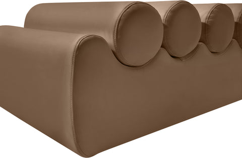 Laurel Brown Vegan Leather Upholstered Bench, 1 Piece (Style 3)