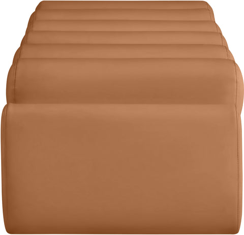 Laurel Cognac Vegan Leather Upholstered Bench, 1 Piece (Style 3)
