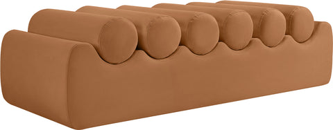 Laurel Cognac Vegan Leather Upholstered Bench, 1 Piece (Style 3)