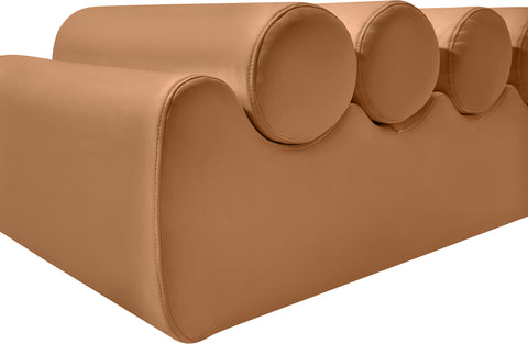 Laurel Cognac Vegan Leather Upholstered Bench, 1 Piece (Style 3)