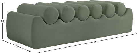 Laurel Green Vegan Leather Upholstered Bench, 1 Piece (Style 2) (Style 2)