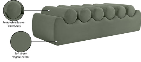 Laurel Green Vegan Leather Upholstered Bench, 1 Piece (Style 2) (Style 2)