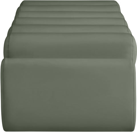 Laurel Green Vegan Leather Upholstered Bench, 1 Piece (Style 2) (Style 2)