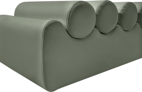 Laurel Green Vegan Leather Upholstered Bench, 1 Piece (Style 2) (Style 2)