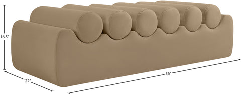 Laurel Tan Vegan Leather Upholstered Bench, 1 Piece (Style 2) (Style 2)
