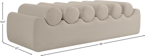 Laurel Taupe Vegan Leather Upholstered Bench, 1 Piece (Style 2) (Style 2)