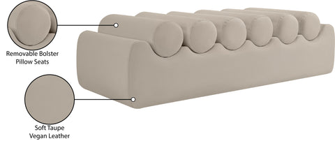 Laurel Taupe Vegan Leather Upholstered Bench, 1 Piece (Style 2) (Style 2)