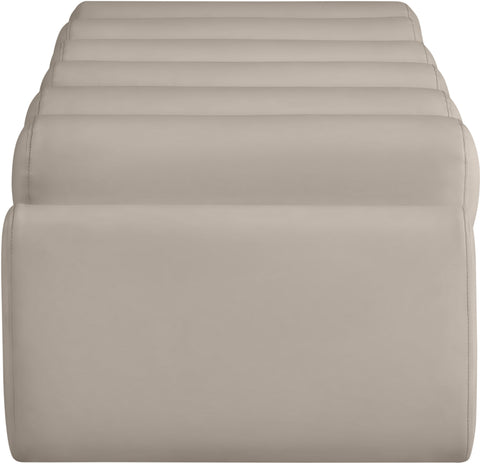 Laurel Taupe Vegan Leather Upholstered Bench, 1 Piece (Style 2) (Style 2)