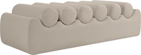 Laurel Taupe Vegan Leather Upholstered Bench, 1 Piece (Style 2) (Style 2)