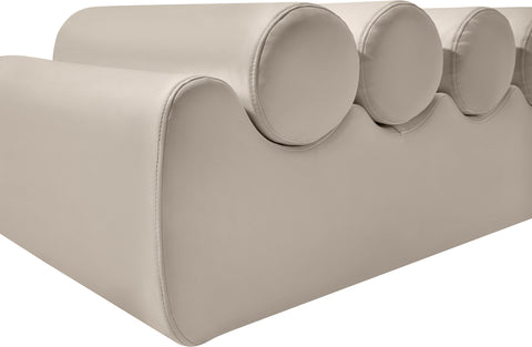 Laurel Taupe Vegan Leather Upholstered Bench, 1 Piece (Style 2) (Style 2)
